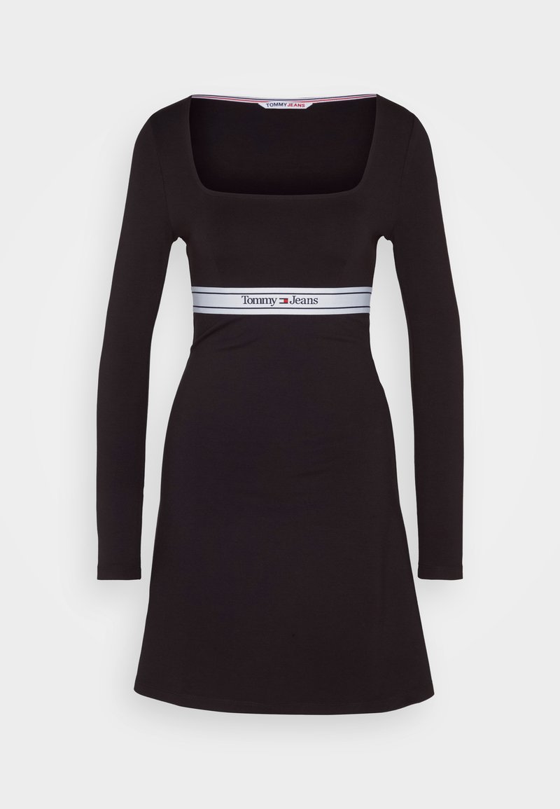 Tommy Jeans LOGO FIT FLARE DRESS - Jersey dress - black - Zalando Tommy Jeans LOGO FIT FLARE DRESS - Jersey dress - black - Zalando