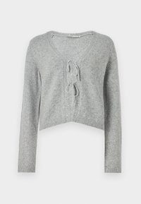 Lurex Tie-Front Cardigan - Kardigan - grey
