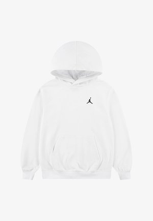 Felpa bianca con cappuccio e maniche lunghe, tasca a marsupio e logo Jumpman nero sul petto. Realizzata in tessuto morbido con una vestibilità comoda.