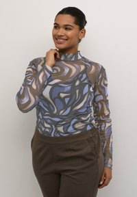 Kaffe Curve JOHANNA - Langarmshirt - blue grey abrstact graphic