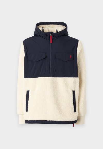 Polo Ralph Lauren PILE FLEECE HYBRID HOODIE - Flisinė striukė - herbal milk multi