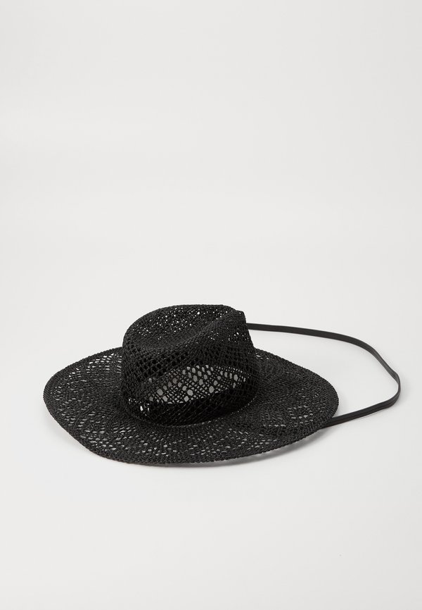 MONOGRAM EMBELLISHED NECK TIE & CHIN STRAP FEDORA HAT - Hat4