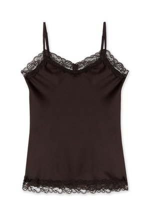 Oltre, TOP LINGERIE CON PIZZO - Undertrøjer - marrone