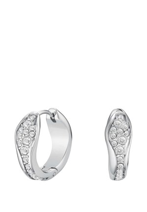 PAVE FLUID HOOPS - Ohrringe - silver-coloured