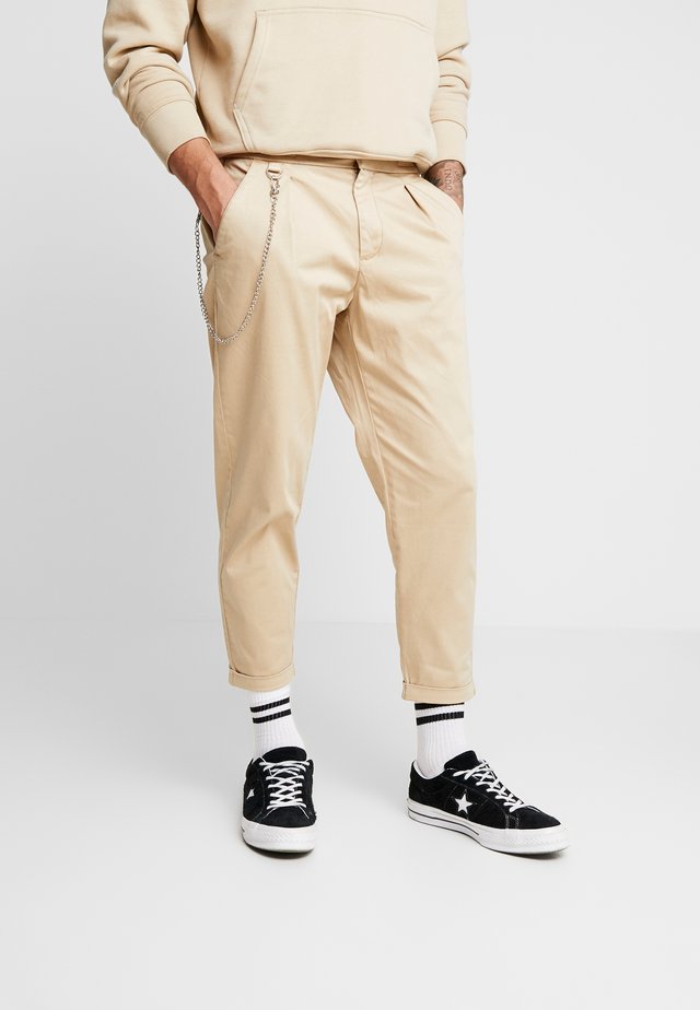LEE CROPPED PANTS - Pantalon classique - travertine