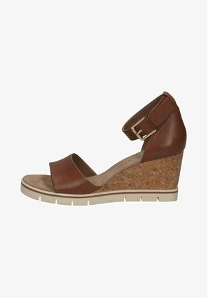 Caprice Wedge sandals - cognac nappa