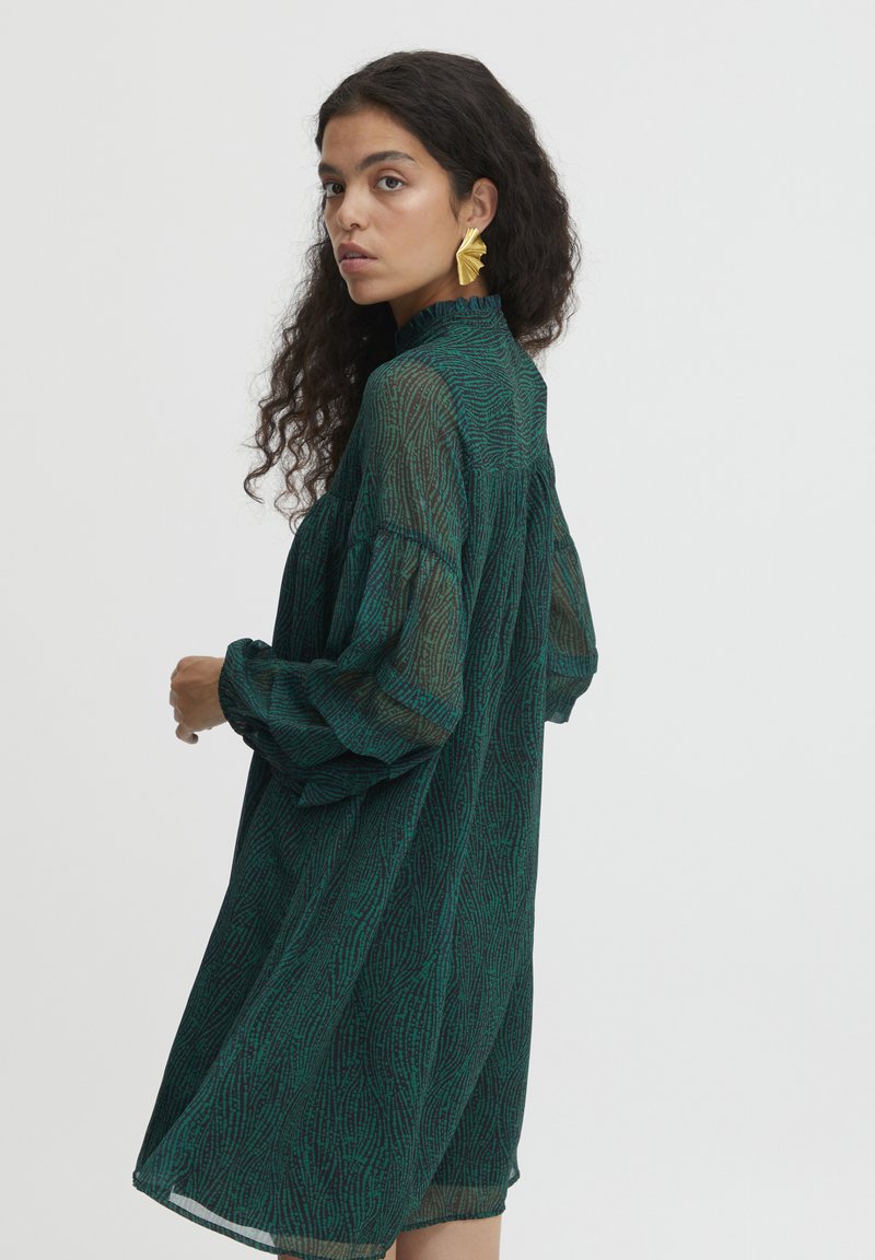 emerald green mermaid dress with sleeves Fabulous Lace Mermaid Dark Green Long Sleeve Off-shoulder Long Prom Dress,  MP197 main image 0