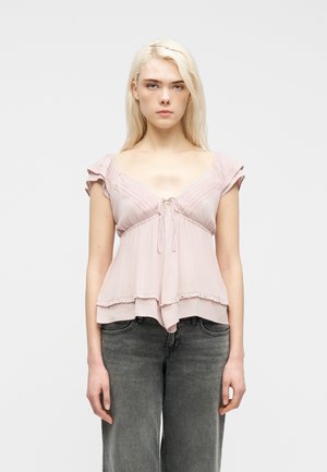 HANDKERCHIEF HEM BOHO BABYDOLL - Blúzka - light pink