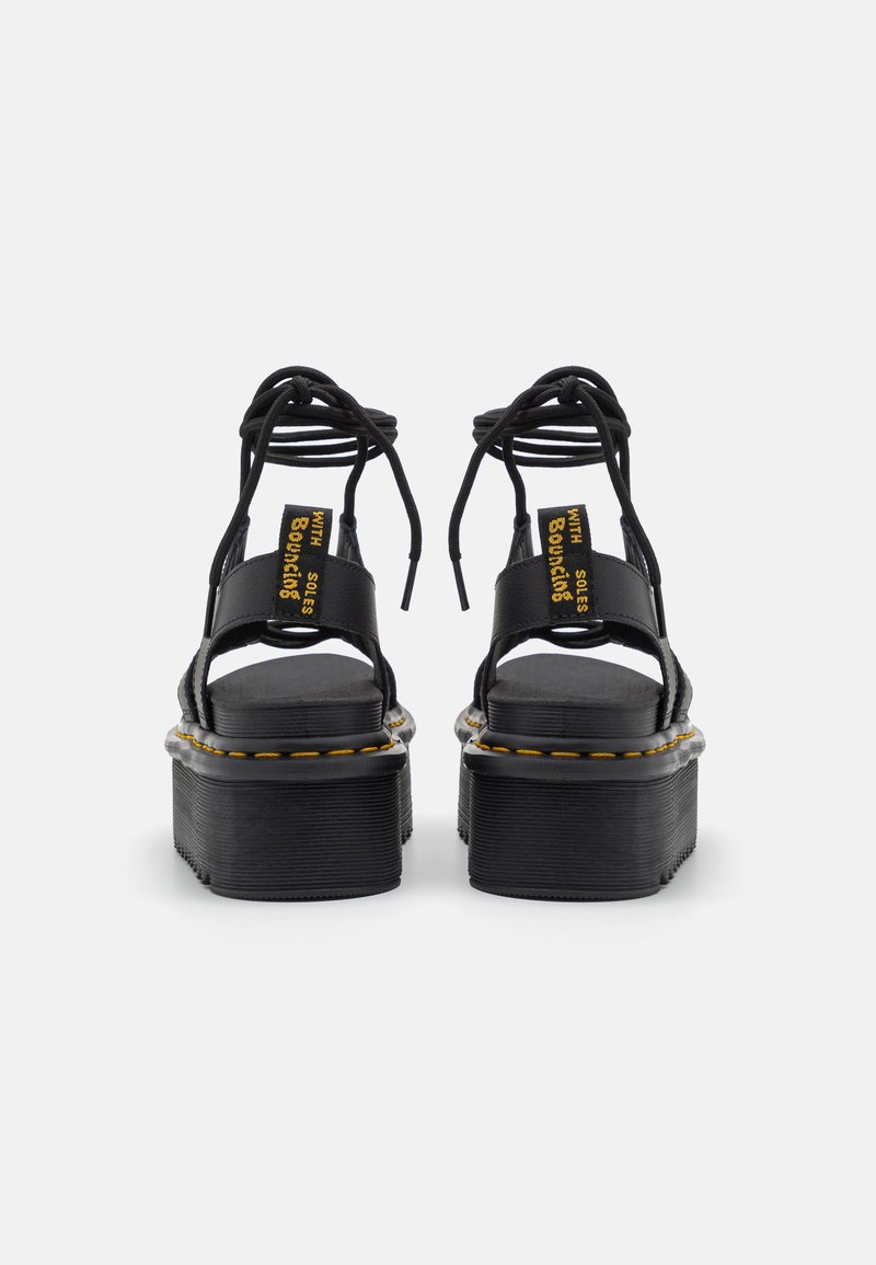 Dr. Martens Black Leather Platform Strappy Sandals with Yellow Stitching Dr. Martens | Shoes | Dr Martens Black Platform Sandals With  main image 2