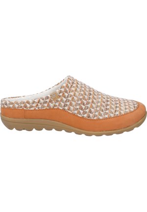 Pantolette flach - orange-kombi