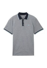 TOM TAILOR Piké - navy white two tone pique