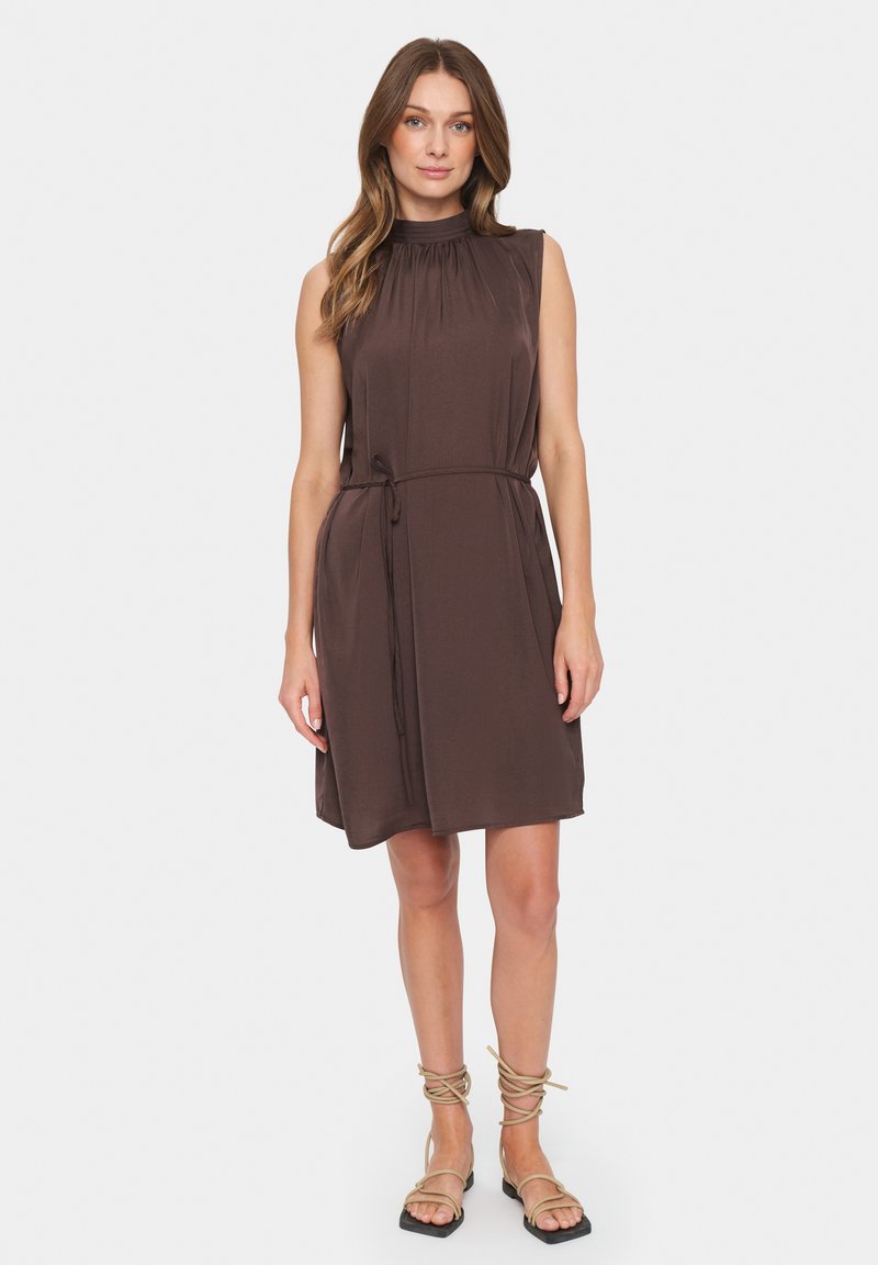 sachin and babi light blue dress Lux Modal Scoop-Neck Maxi Dress in Chocolate Brown main image 0