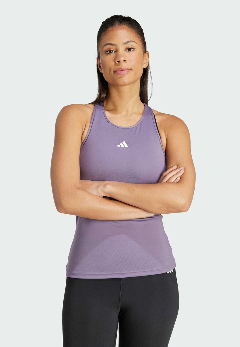 adidas Performance TECHFIT RACERBACK TANK - Felső - shadow violet   white
