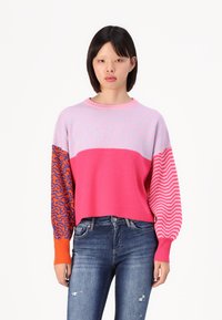 ONLY ONLHILLA MIX BOX O NECK - Maglione - raspberry sorbet
