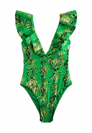 Myleene Klass TUMMY SHAPING CONTROL - Badeanzug - green aztec foil