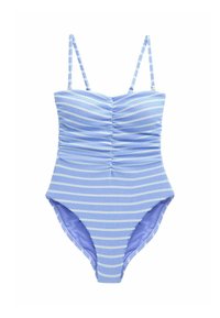 REGULAR FIT - TUMMY CONTROL  - Plavky - blue white crinkle stripe