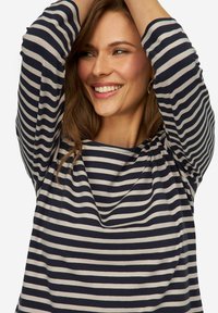 LAURASØN REGULAR FIT RINGEL RUNDHALS 3/4-ÄRMEL - Langarmshirt - black