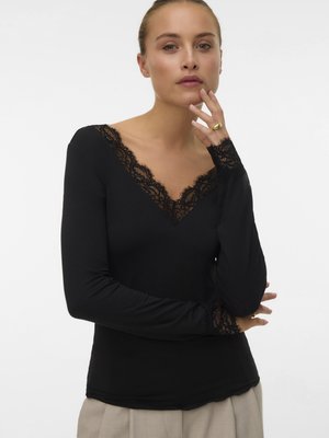 Vero Moda VMSKYE V-NECK - Långärmad tröja - black