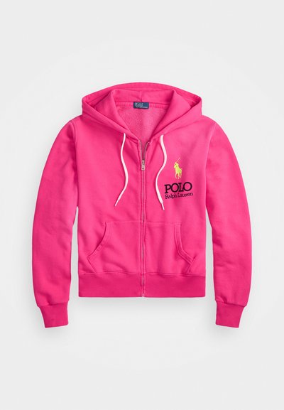 Polo Ralph Lauren BIG PONY LIGHTWEIGHT FLEECE ZIP HOODIE - Cipzáras pulóver - bright pink