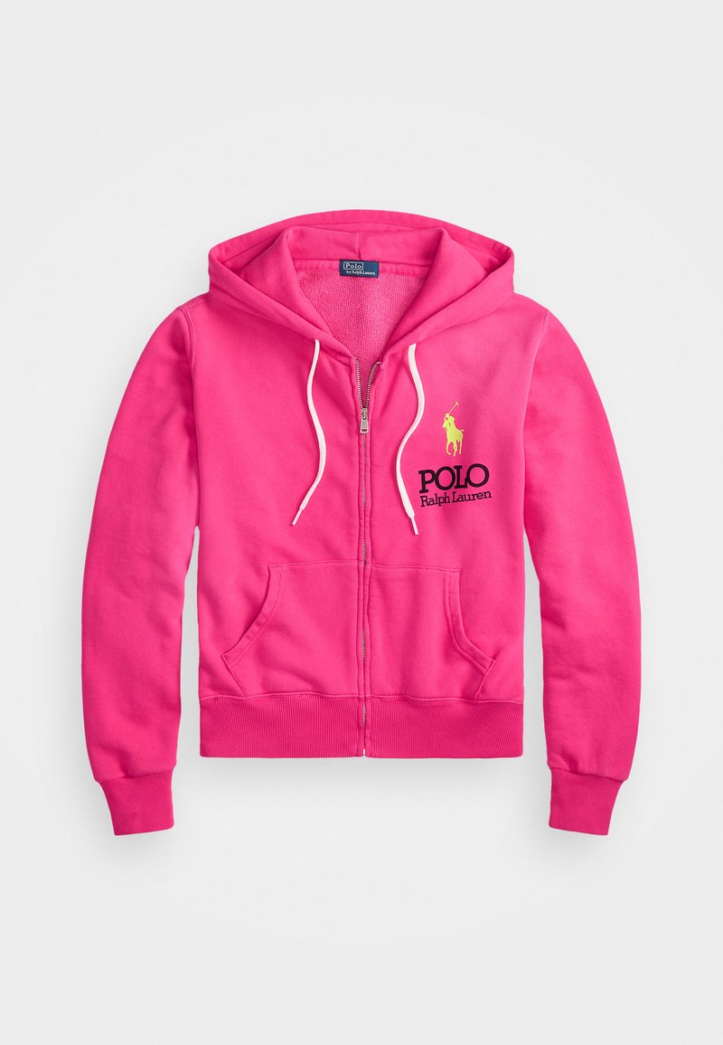 Polo Ralph Lauren BIG PONY LIGHTWEIGHT FLEECE ZIP HOODIE - Cipzáras pulóver - bright pink