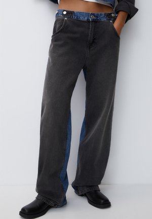 CONTRAST BAGGY - Straight leg -farkut - black denim