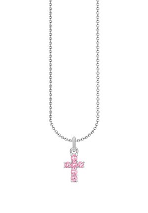 MIT KREUZ - Halskette - silberfarben/pink