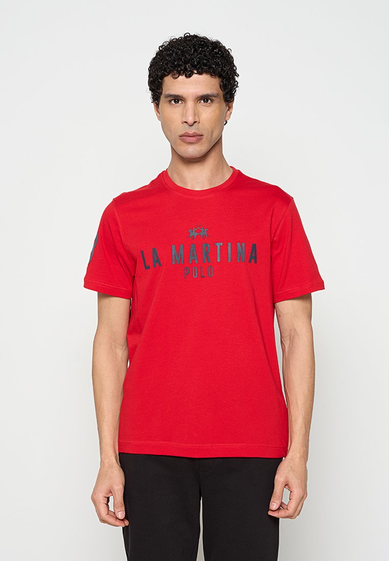 LA MARTINA T-shirt print donkerrood