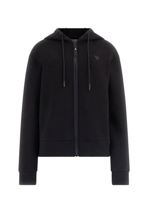 Guess DREIECKLOGO - Majica s kapuljačom i patentnim zatvaračem - schwarz
