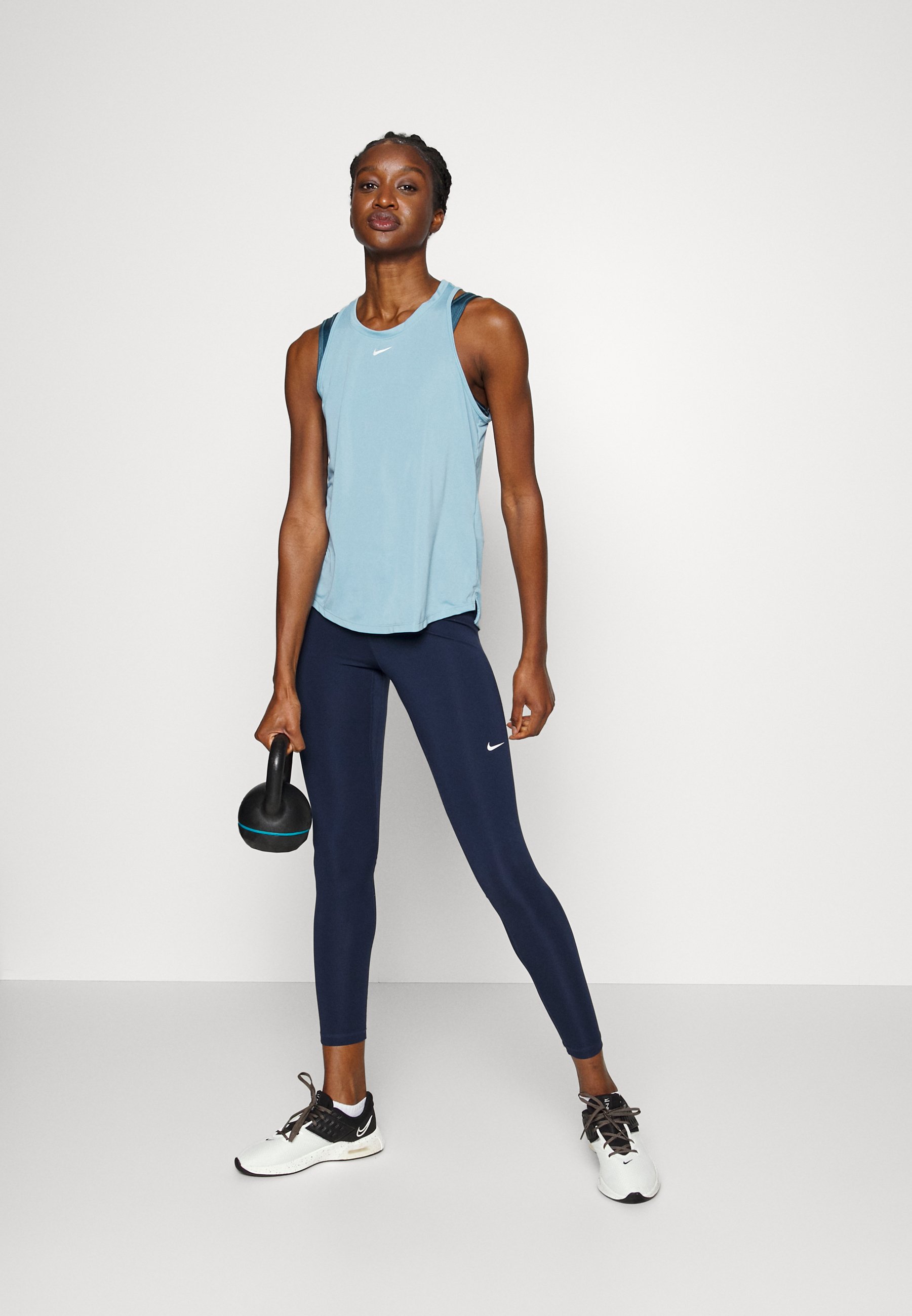 Nike Performance ONE TANK - Top - worn blue/white/blue - Zalando.co.uk