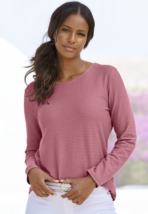 GIORDANO LANGARM - Long sleeved top - pink/white/pink