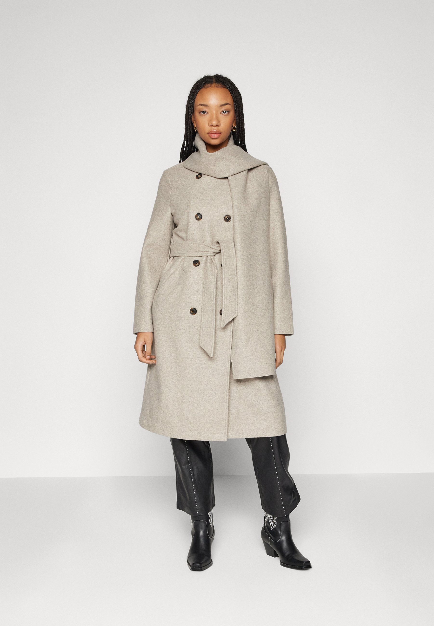 Vero Moda VMFORTUNEAYA SCARF COAT - Classic coat - silver mink 