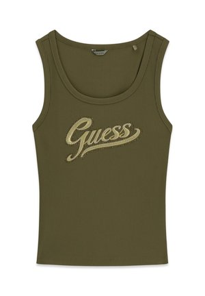 Guess, TANKTOP MIT GESTICKTEM LOGO - Top - olivgrün