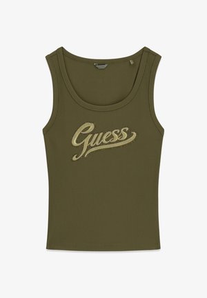 Guess, TANKTOP MIT GESTICKTEM LOGO - Top - olivgrün