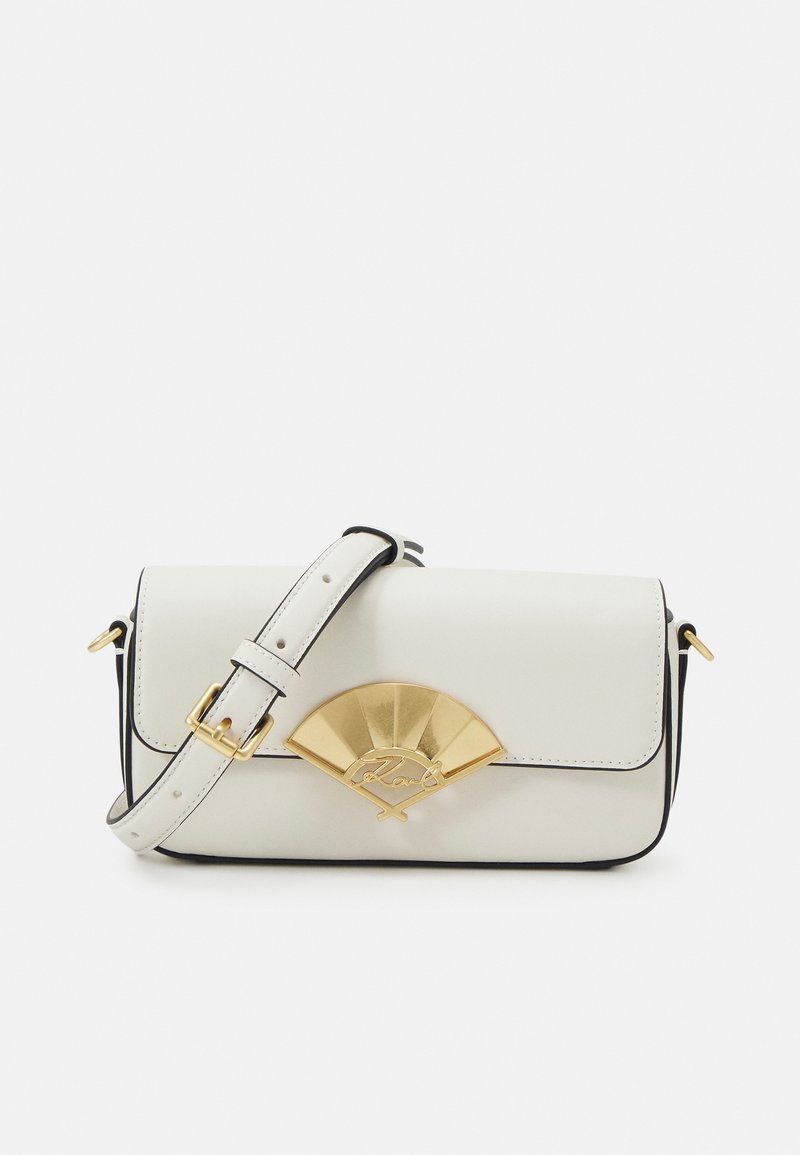 KARL LAGERFELD SIGNATURE FAN CROSSBODY Across body bag offwhite