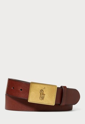 Polo Ralph Lauren PONY PLAQUE LEATHER BELT - Öv - brown