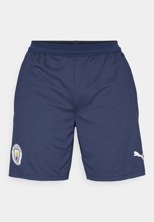 Marine sports shorts lavet af polyester, med et logo-lap på venstre ben og en hvid Puma-detalje på højre. Inkluderer elastisk talje.