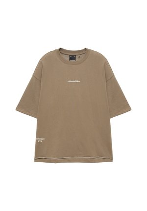 PULL&BEAR, RELAXED FIT SHORT SLEEVE - SWEATSHIRT - T-shirt imprimé - mottled brown