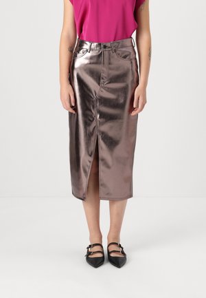 VMVERI CALF SKIRT - Blyantskjørt - chrome grey