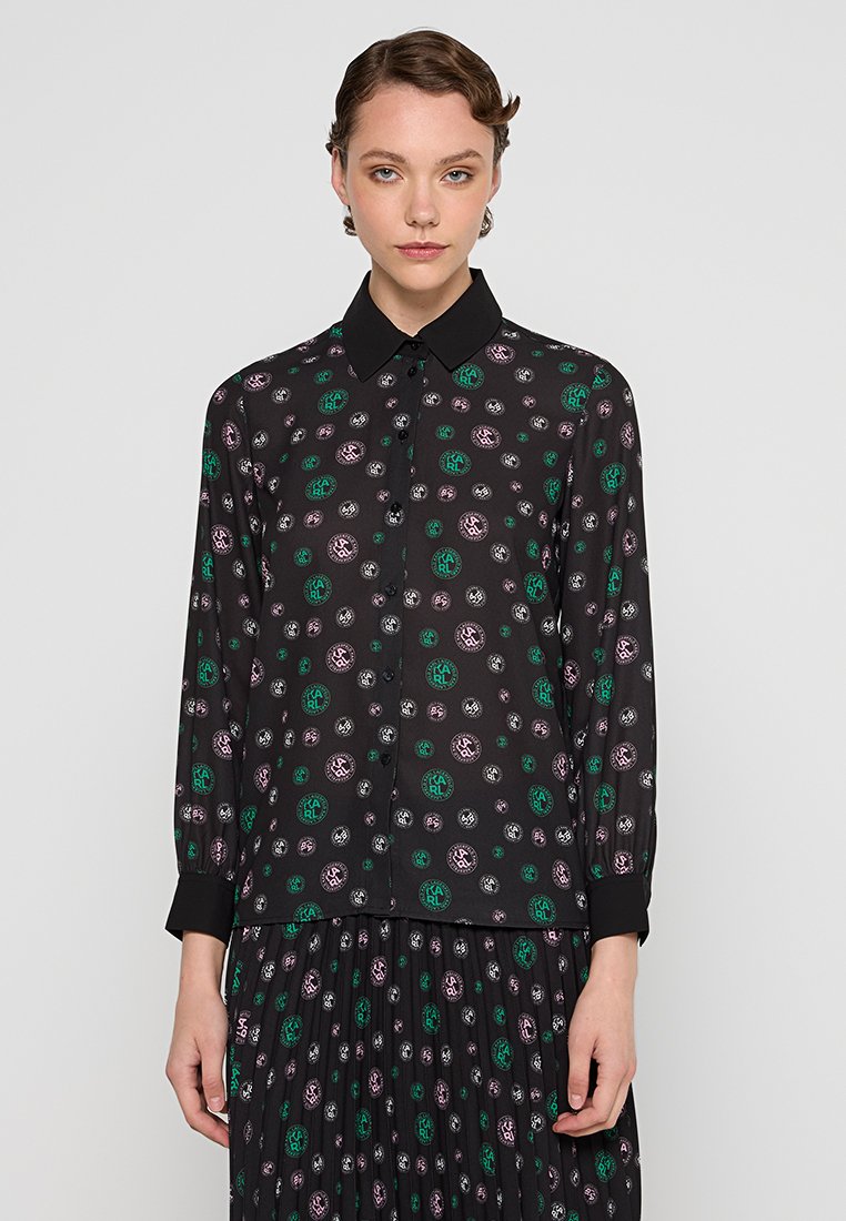 Karl Lagerfeld Overhemdblouse zwart Karl Lagerfeld Overhemdblouse zwart