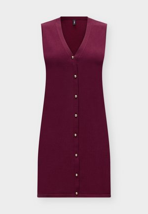 ONLY, ONLVILDE V NECK BUTTON - Дневна рокля - fig/gold coloured