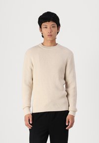 Selected Homme SLHTHEO  STRUCTURE CREW NECK - Pulóver - oatmeal