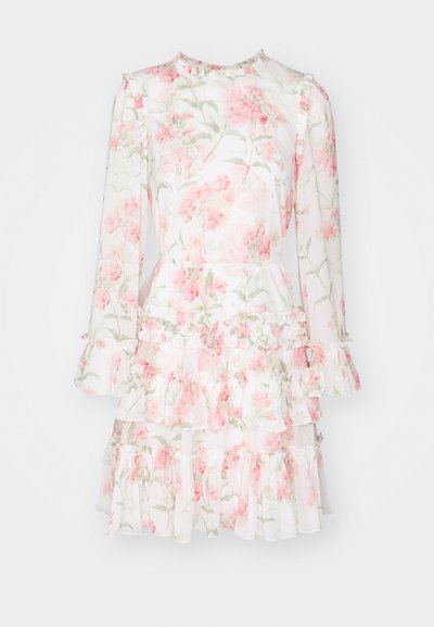 Needle & Thread SUMMER POSY ROUND NECK MICRO MINI DRESS 2 IN 1 - Kokteiļkleita/ballīšu kleita - moonshine/coral