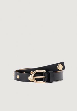 SPADE FLOWER EYELET BELT - Opasok - black
