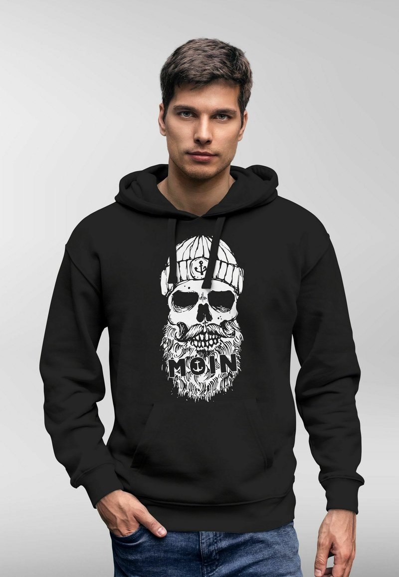 Preisvergleich für Neverless® Hoodie Herren Schriftzug Moin Skull