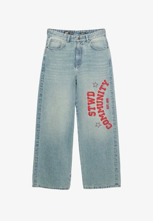 PULL&BEAR Jeans Relaxed Fit - light-blue denim