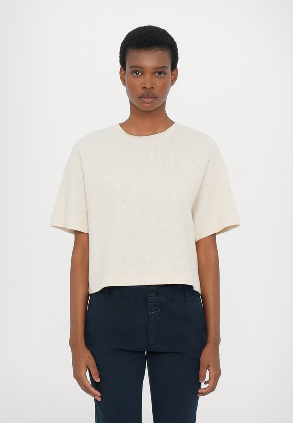 BACK SLIT - Print T-shirt - ecru