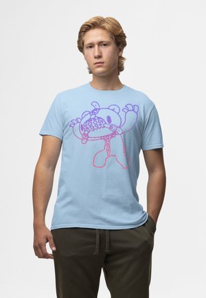 Henry Tiger, GLOOMY BEAR THE NAUGHTY GRIZZLY SCARY MUZZLE POSE HALLOWEEN - T-shirt print - light blue