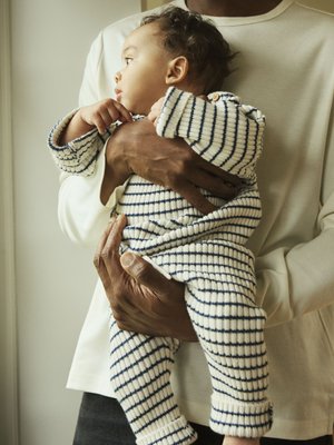 Name it NBMOSTRIPE UNISEX - Pulover - insignia blue/cloud dancer