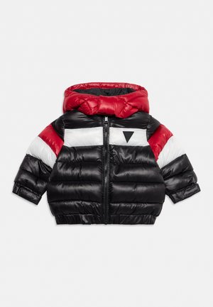 Guess, HOODED PUFFER ZIP - Зимно яке - elegant black