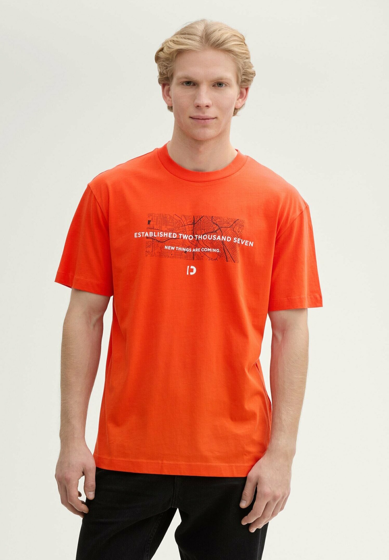 TOM TAILOR Denim Herren T-Shirt Mit Backprint – Aus Baumwolle, Basic Fit, Größe XS-XXL